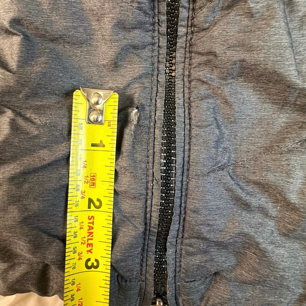 Lole Puffer Jacket Duck Down Women's XL Grey Mid Length Hooded Parka Winter FLAW - Picture 10 of 14